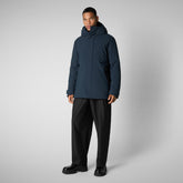 Men's hooded parka Wilder in blue black - Man Parka | Save The Duck