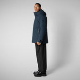 Men's hooded parka Wilder in blue black - Arctic Man | Save The Duck