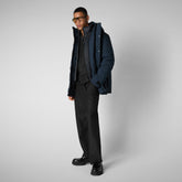 Men's hooded parka Wilder in blue black - Man Parka | Save The Duck