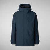 Men's hooded parka Wilder in blue black | Save The Duck