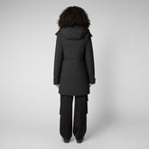 Women's Samantah Hooded Parka with Faux Fur Lining in Black - Women's Faux Fur Jackets | Save The Duck