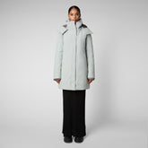 Women's Samantah Hooded Parka with Faux Fur Lining in Frost Grey - Women's Parkas | Save The Duck