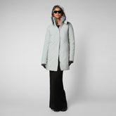 Women's Samantah Hooded Parka with Faux Fur Lining in Frost Grey - Holiday Party Collection | Save The Duck