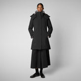 Women's hooded parka Samantah in black | Save The Duck