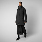 Women's hooded parka Samantah in black | Save The Duck