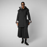 Women's hooded parka Samantah in black - Arctic Woman Collection | Save The Duck