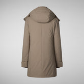 Women's hooded parka Samantah in mud grey | Save The Duck