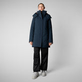 Woman's hooded parka Samantah in blue black | Save The Duck