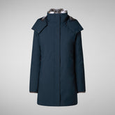 Woman's hooded parka Samantah in blue black | Save The Duck