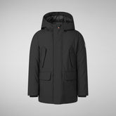 THEO:STD ARCTIC BOY COAT en SMEG en noir - Boy Parka | Save The Duck