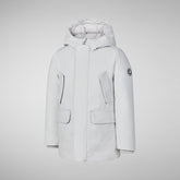 Boys' hooded parka Theo in fog grey - Boys' Fall Winter 2024 | Save The Duck