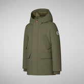 Boys' hooded parka Theo in laurel green - Boys | Save The Duck