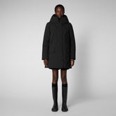 Women's Soleil Black Hooded Parka in Black - Arctic Collection | Save The Duck