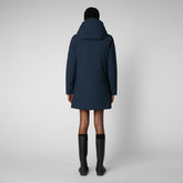 Women's Soleil Black Hooded Parka in Blue Black | Save The Duck