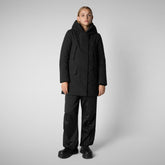 WoMen's hooded parka Soleil in black - Woman Parka | Save The Duck