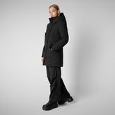 WoMen's hooded parka Soleil in black - Woman Parka | Save The Duck