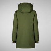 Women's hooded parka Soleil in moss green | Save The Duck