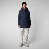 Women's hooded parka Soleil in navy blue - Arctic Woman Collection | Save The Duck