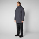 Men's Wilson Arctic Hooded Parka in Grey Black - SMEG Collection | Save The Duck