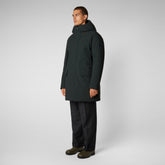 Men's Wilson Arctic Hooded Parka in Green Black - Men's All Weather Explorer Guide | Save The Duck