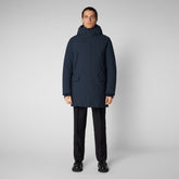 Men's Wilson Arctic Hooded Parka in Blue Black - New In Men's | Save The Duck