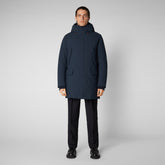 Men's Wilson Arctic Hooded Parka in Blue Black - Men's Sale | Save The Duck