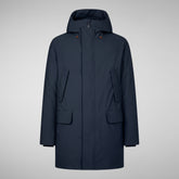 Men's Wilson Arctic Hooded Parka in Blue Black | Save The Duck
