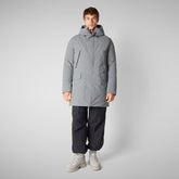 Man's hooded parka Wilson in mid grey - Man Parka | Save The Duck