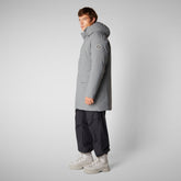 Man's hooded parka Wilson in mid grey - Arctic Man | Save The Duck