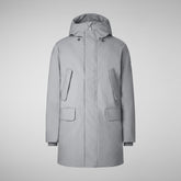 Man's hooded parka Wilson in mid grey | Save The Duck