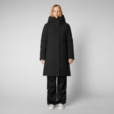 Women's Sienna Hooded Parka in Black - New Arrivals | Save The Duck