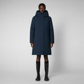 Women's Sienna Hooded Parka in Blue Black - New Arrivals | Save The Duck