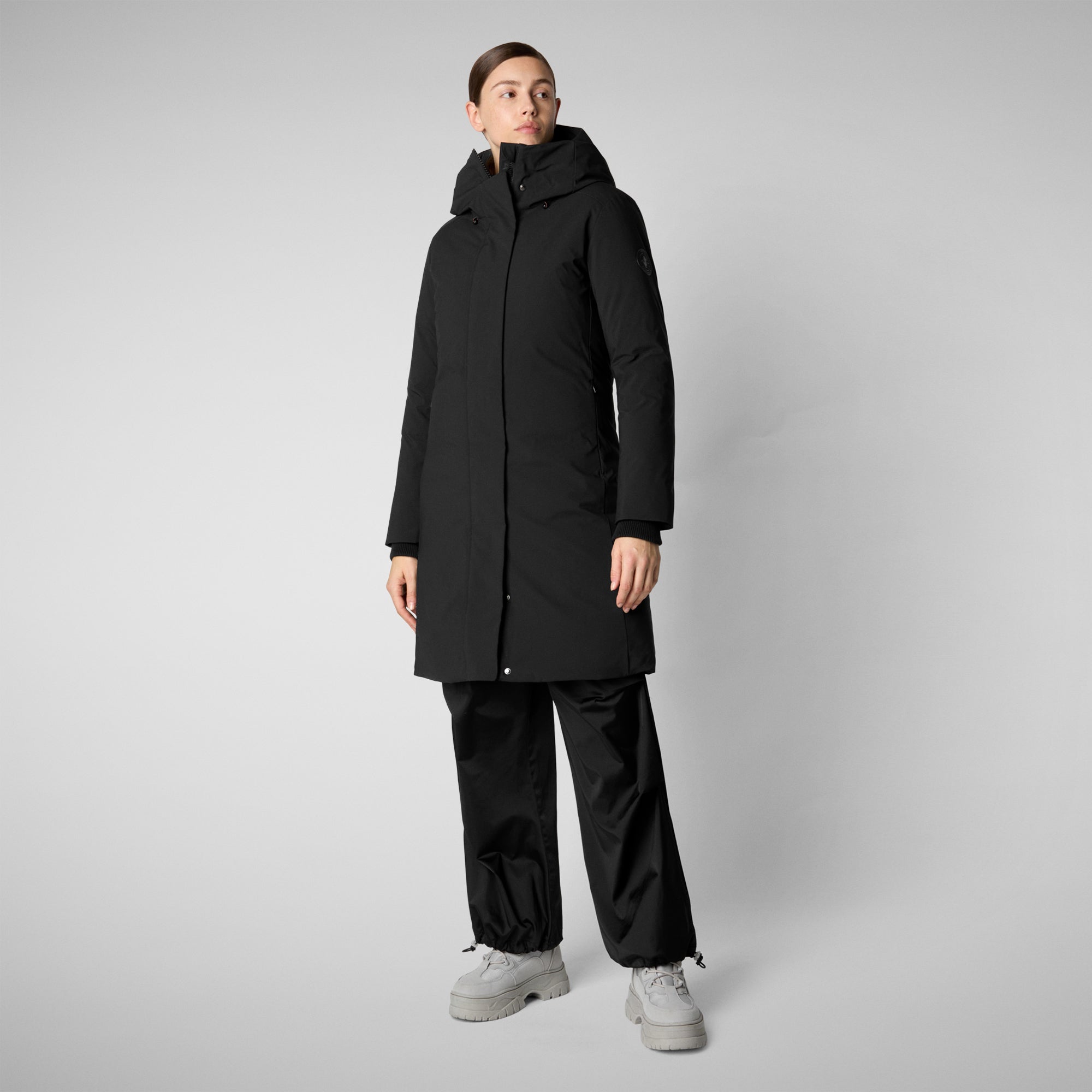 SIENNA:STD ARCTIC WOMAN COAT in SMEG in Black - Save The Duck