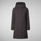 Women's hooded parka Sienna in brown black | Save The Duck