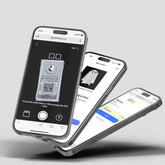 Three smartphones displaying different stages of product verification and listing on eBay, including scanning a Certilogo QR code to ensure authenticity. | Save The Duck