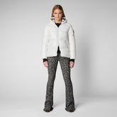 Women's Lois Hooded Puffer Jacket in Off White - Fall Winter 2022 | Save The Duck