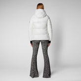 Women's Lois Hooded Puffer Jacket in Off White - Hooded Puffer Coats & Jackets | Save The Duck