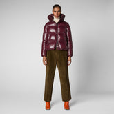 Women's Isla Puffer Jacket in Burgundy Black - Women's Very Warm Collection | Save The Duck